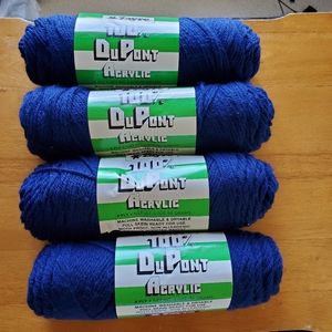 Acrylic Navy Yarn, 4 Skeins